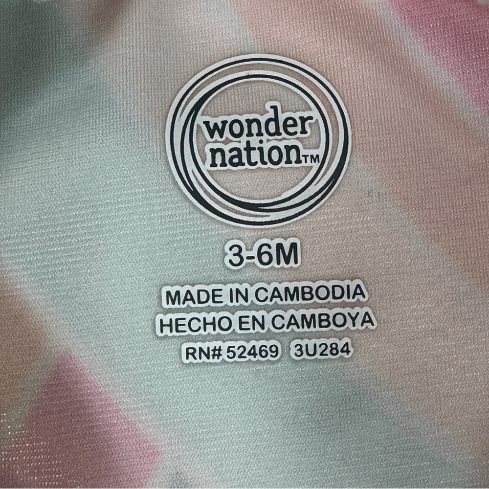 Wonder Nation Baby Multicolor Geometric Swim Rash Guard. Sz 3-6M - Picture 4 of 5